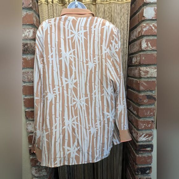 NWT Silk Bob Mackie Wearable Art 2 Piece Set Bamboo Tank Top and Blouse Size L - Picture 10 of 10